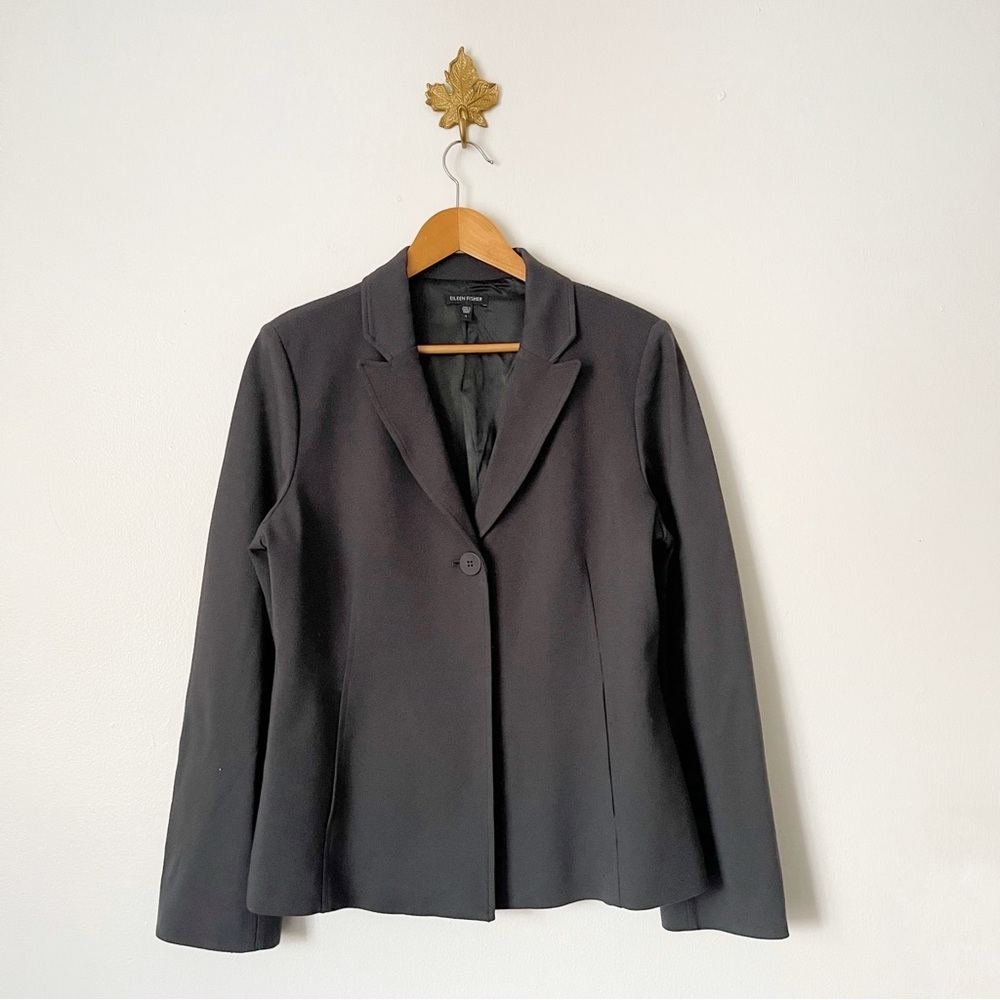 Eileen Fisher Gray button blazer size Large preowned